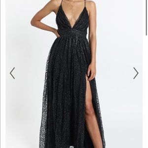 Showpo Lady Godiva Dress in Black Glitter
